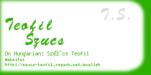 teofil szucs business card